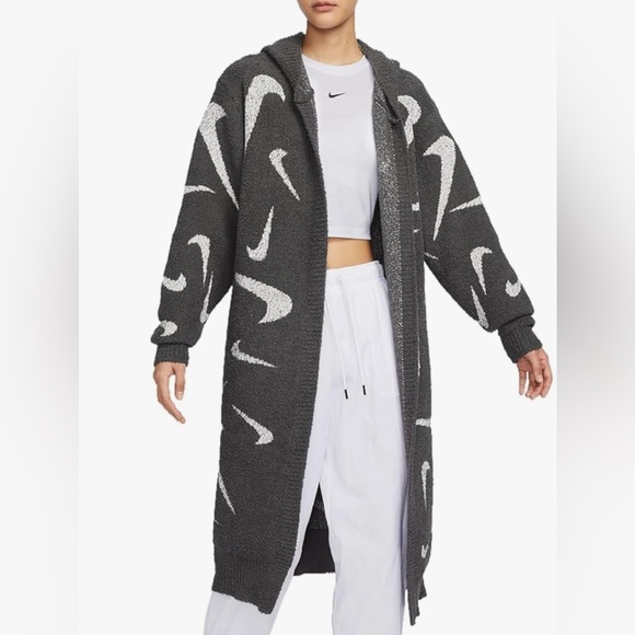 NIKE Phoenix Cozy Boucle Oversized Hooded Knit Cardigan NWT - Picture 1 of 5